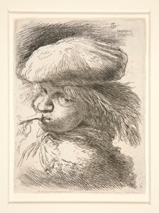 Young Man Blowing Trumpet, from the series Les petites têtes by Giovanni Benedetto Castiglione