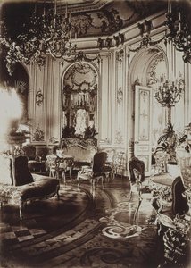 The Stroganov Palace in Saint Petersburg. Oval Living Room, 1860s by Giovanni Bianchi