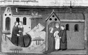 Decameron, Alibech is with a hermit; Alibech marries Neerbale. Third day, story 10 by Giovanni Boccaccio