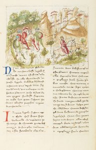 Decameron, The Roman Countryside; Agnolella fleeing the bandits, Fifth day, story 3 by Giovanni Boccaccio