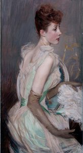 Portrait of Countess De Leusse, nee Berthier by Giovanni Boldini