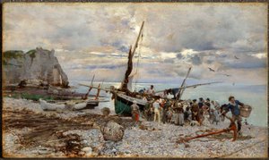 The Return of the Fishing Boats, Étretat by Giovanni Boldini