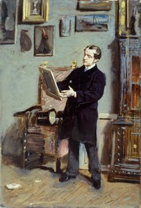 Self-portrait of Giovanni Boldini looking at a picture (ca 1865) by Giovanni Boldini