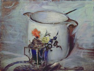 Still life with mustard pot and pitcher