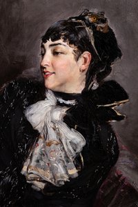The Countess of Rasty on the Sofa (detail) by Giovanni Boldini