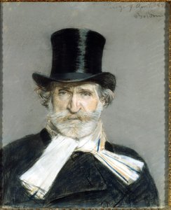 Portrait of Giuseppe Verdi in 1886. Drawing by Giuseppe Boldini. Rome. Galleria D