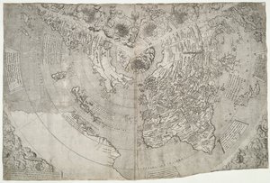 World Map, Mundu [sic] Spericum... Cognosces Diligentia Joani Mathei Contareni, by Contarini, Giovanni and Francesco Rosselli by Giovanni Contarini