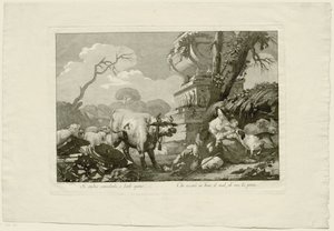 Shepherd Family with Cattle by an Ancient Tomb