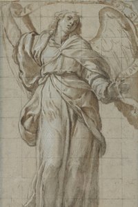 Standing Angel Holding a Scroll by Giovanni Domenico Caresana