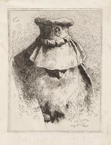 Elderly Man with a Large Hat, from the Collection of Heads by Giovanni Domenico Tiepolo