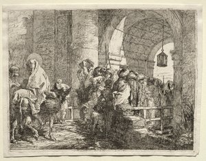 Flight into Egypt: The Holy Family Passing under an Arch by Giovanni Domenico Tiepolo