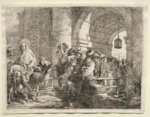 Flight into Egypt: The Holy Family Passing under an Arch by Giovanni Domenico Tiepolo