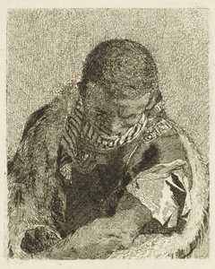 Head of a Moor Bending Forward by Giovanni Domenico Tiepolo