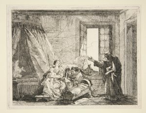 Joseph Announces to Mary the Order to Leave, from the series Picturesque Ideas on the Flight into Egypt by Giovanni Domenico Tiepolo