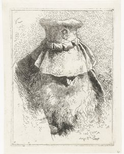 Man with Bowed Head and Large Hat by Giovanni Domenico Tiepolo