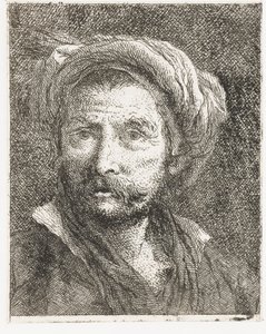 Man with Mustache and Turban by Giovanni Domenico Tiepolo