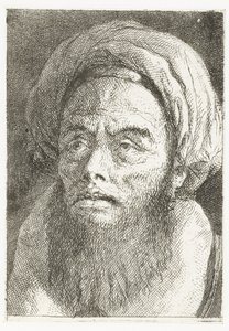 Man with Turban (series: Collection of Heads) by Giovanni Domenico Tiepolo