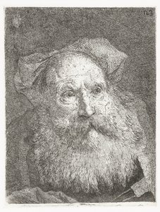 Old Man with Beard (series title: Collection of Heads) by Giovanni Domenico Tiepolo