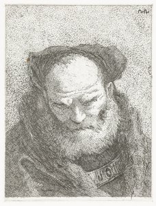 Old Man with Beard and Bowed Head (Collection of Heads) by Giovanni Domenico Tiepolo