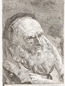 Old Man with Hand Tucked Under Cloak by Giovanni Domenico Tiepolo
