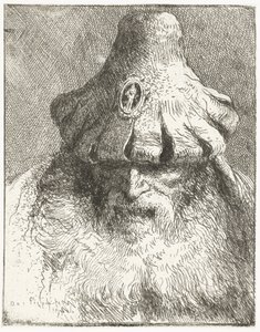 Old Man with Conical Hat with Cut Edge (Collection of Heads) by Giovanni Domenico Tiepolo