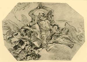 Praying Saint Surrounded by Angels by Giovanni Domenico Tiepolo