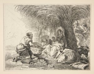 Saint Joseph Adoring the Infant Jesus, from the series Idee pittoresche sopra la fuga in Egitto (Flight into Egypt)