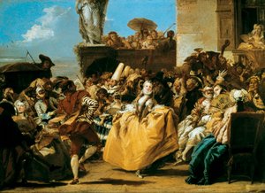Scene of Carnival or The Minuet 1754 by Giovanni Domenico Tiepolo