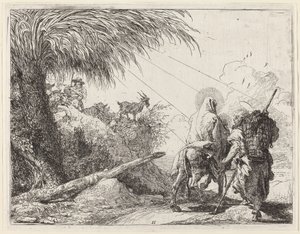 The Flight, Holy Family at the Right, Joseph Looking to the Left