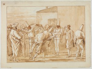 The Flogging of Punchinello by Giovanni Domenico Tiepolo
