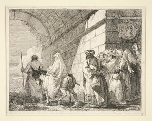 The Holy Family Passing under an Arch, Leaving by a City Gate, from the Series Idee Pittoresche Sopra la Fuga in Egitto (Flight into Egypt)
