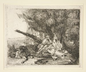 The Rest on the Flight into Egypt, from the Series Picturesque Ideas on the Flight into Egypt by Giovanni Domenico Tiepolo