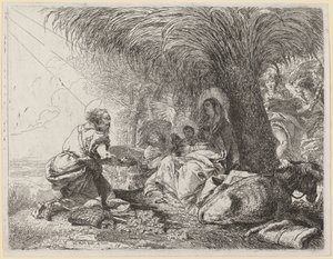 The Rest on the Flight with Joseph in Adoration
