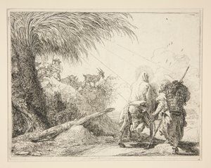 The Virgin, Mounted on the Donkey and seen from the Back, from the series Picturesque Ideas on the Flight into Egypt