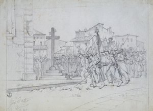 Entrance of the French troops in Livorno by Giovanni Fattori
