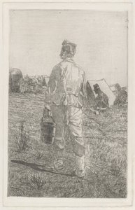 Soldier with a Pail, Seen from Behind by Giovanni Fattori
