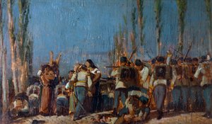 The Mantua massacres, by Giovanni Fattori