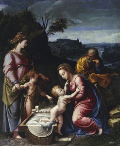 The Holy Family with the Young John the Baptist and Saint Catherine by Giovanni Francesco (c.1488 1528) Penni