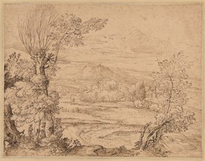 Landscape with a River and Aqueduct by Giovanni Francesco Grimaldi