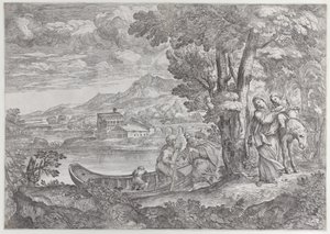 Landscape with the Flight into Egypt, 1626-80 by Giovanni Francesco Grimaldi