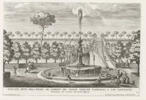 Fountain in the Gardens of Villa Doria Pamphilj in Rome Fountain Called the Queen