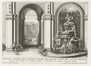 Fountain in the Courtyard of the Palazzo Doria Pamphilj in Rome by Giovanni Francesco Venturini
