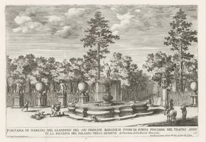Fountain of Narcissus in the Villa Borghese in Rome