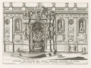 Nymphaeum in the Courtyard of the Palazzo Borghese in Rome (Fountains in the Palaces and Gardens of Rome) by Giovanni Francesco Venturini