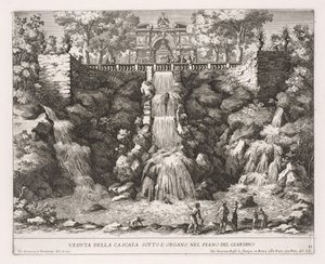 View of the Waterfall Under the Organ in the Garden