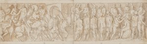 Modern restoration (XL); a German chief surrenders (XLI); a visit to the Roman camp (beginning of XLII) by Giovanni Guerra