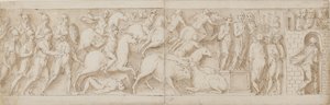 Roman Archers(?), Roman Assault (XCIX); Marcus Aurelius Addressing His Guards (C); Marcus Aurelius Receives a Warning (CI) by Giovanni Guerra
