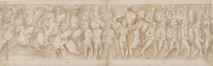 Roman Cavalry; a Severed Head and a German Prisoner are Brought Before the Emperor; Romans Advancing by Giovanni Guerra