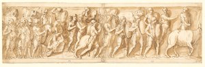 Romans on the March; Marcus Aurelius, Pompeius and an Attendant Watch the March; A Halt on the March by Giovanni Guerra