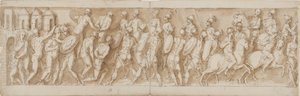 Sarmatian Leaders are Captured by Surprise and Their Houses Set on Fire by the Romans; the Arrival of Legionaries and the Emperor by Giovanni Guerra
